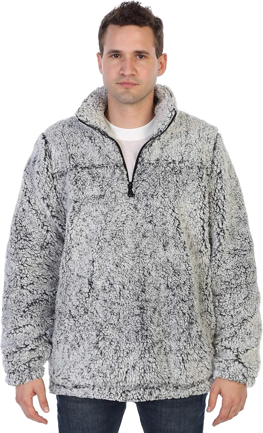 Gioberti Men and Women Super Soft Sherpa 1/4 Zip Pullover Sweater