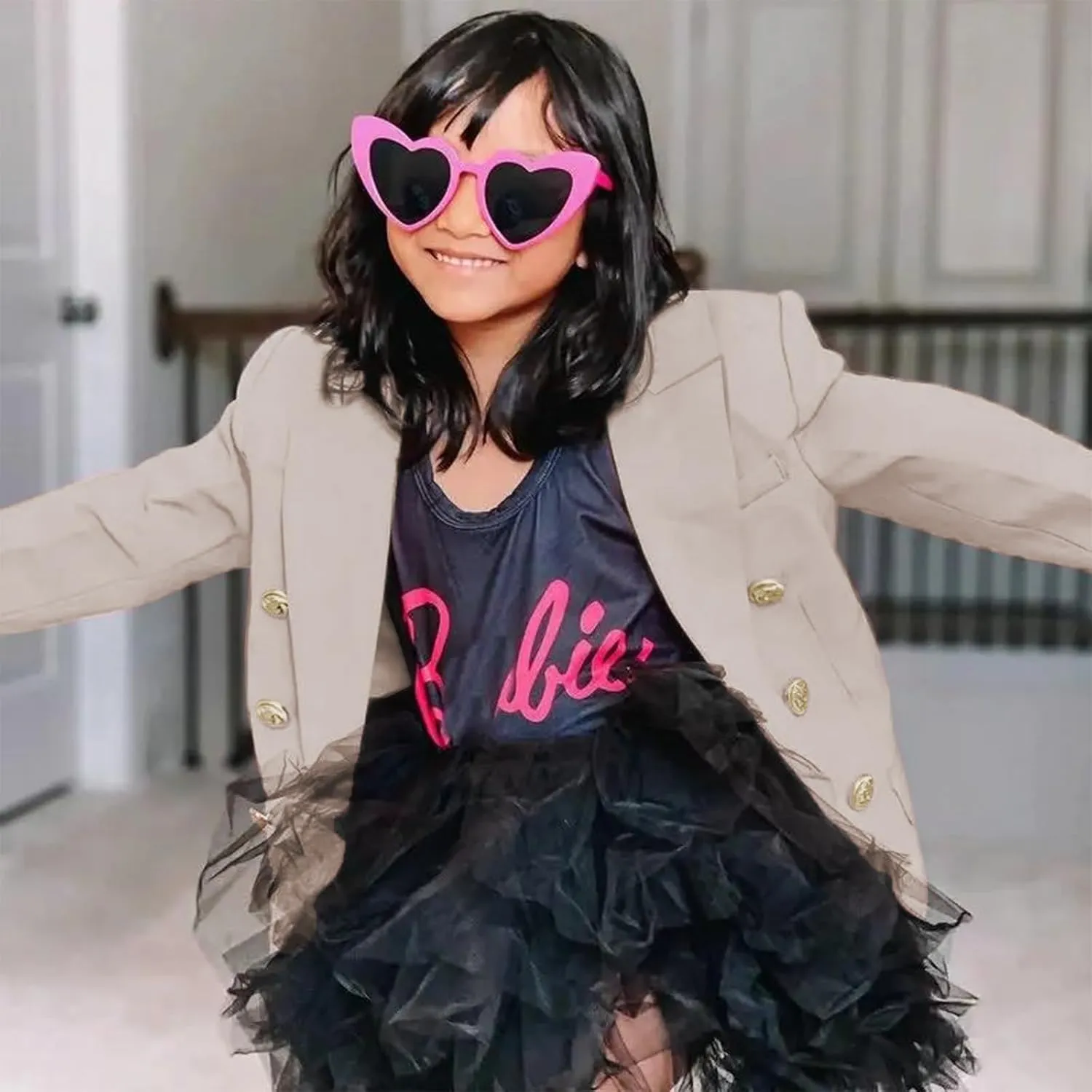 Girls Blazer Jacket Double Breasted Button Down Long Sleeves Blazers School Jackets