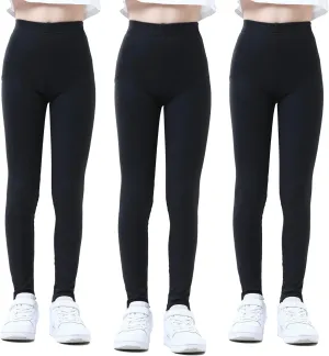 Girls MultiPacks Soft Stretch Leggings Full-Length Pants Basic Wear 4-13 Years