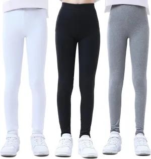 Girls MultiPacks Soft Stretch Leggings Full-Length Pants Basic Wear 4-13 Years