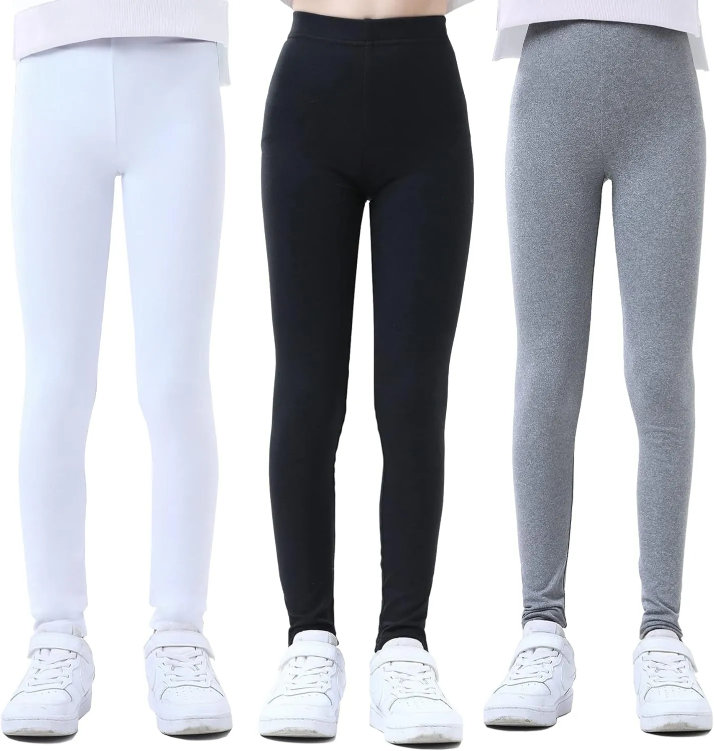 Girls MultiPacks Soft Stretch Leggings Full-Length Pants Basic Wear 4-13 Years
