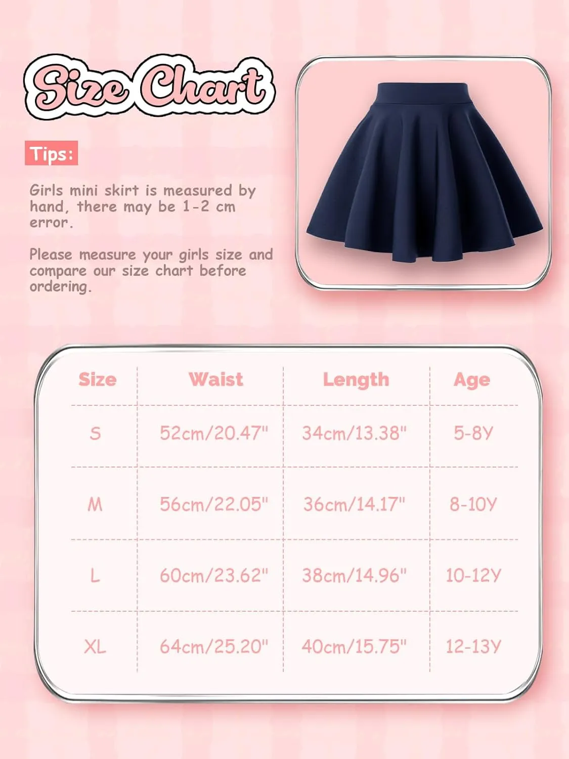 Girls Skirts Casual Mini Flare Pleated Skirt with Shorts High Waisted Skater Skirt A Line Skorts