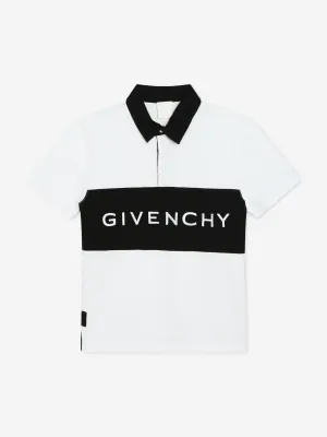 Givenchy Boys Embroidered Logo Polo Shirt in White
