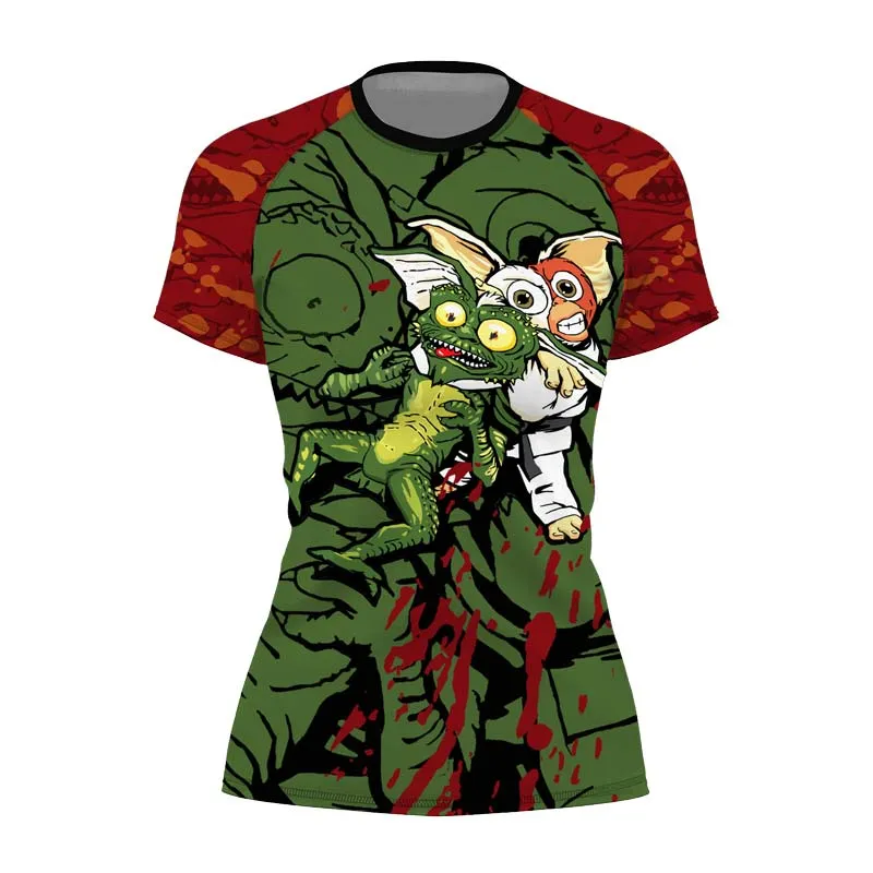 Gizmo Choking Gremlins Women's Short Sleeve Rash Guard