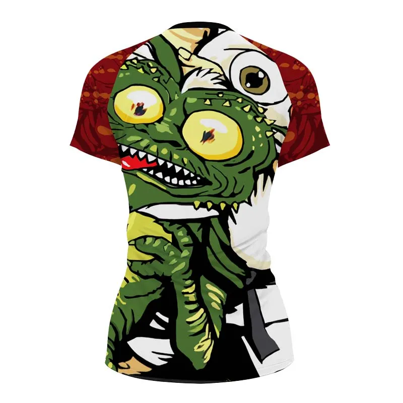 Gizmo Choking Gremlins Women's Short Sleeve Rash Guard