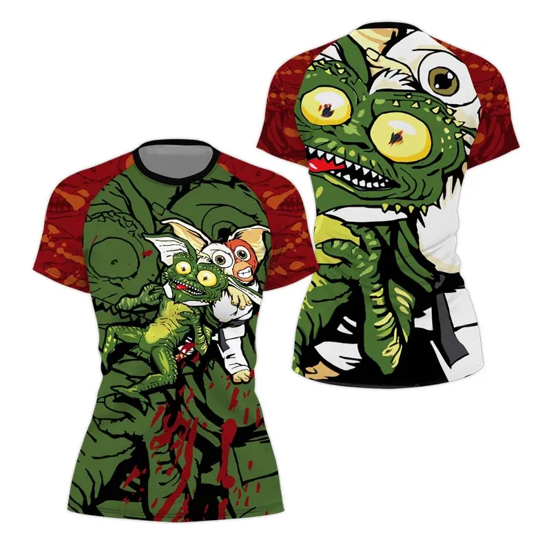 Gizmo Choking Gremlins Women's Short Sleeve Rash Guard