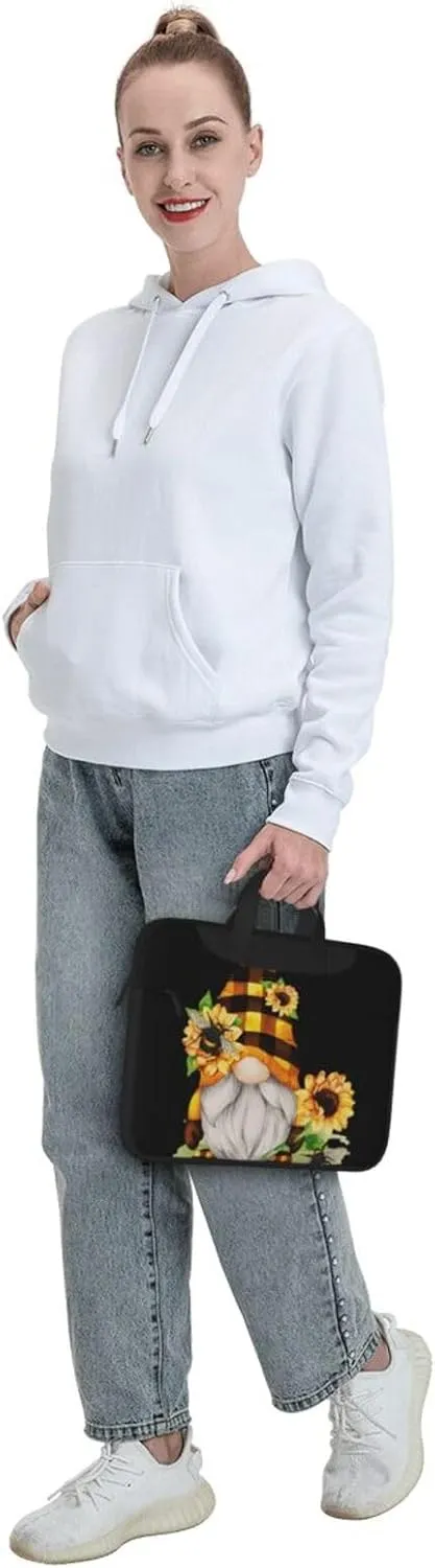 Gnome Bee Yellow Floral Ultra-thin portable shoulder laptop bag Stylish and Protective Shockproof soft lining