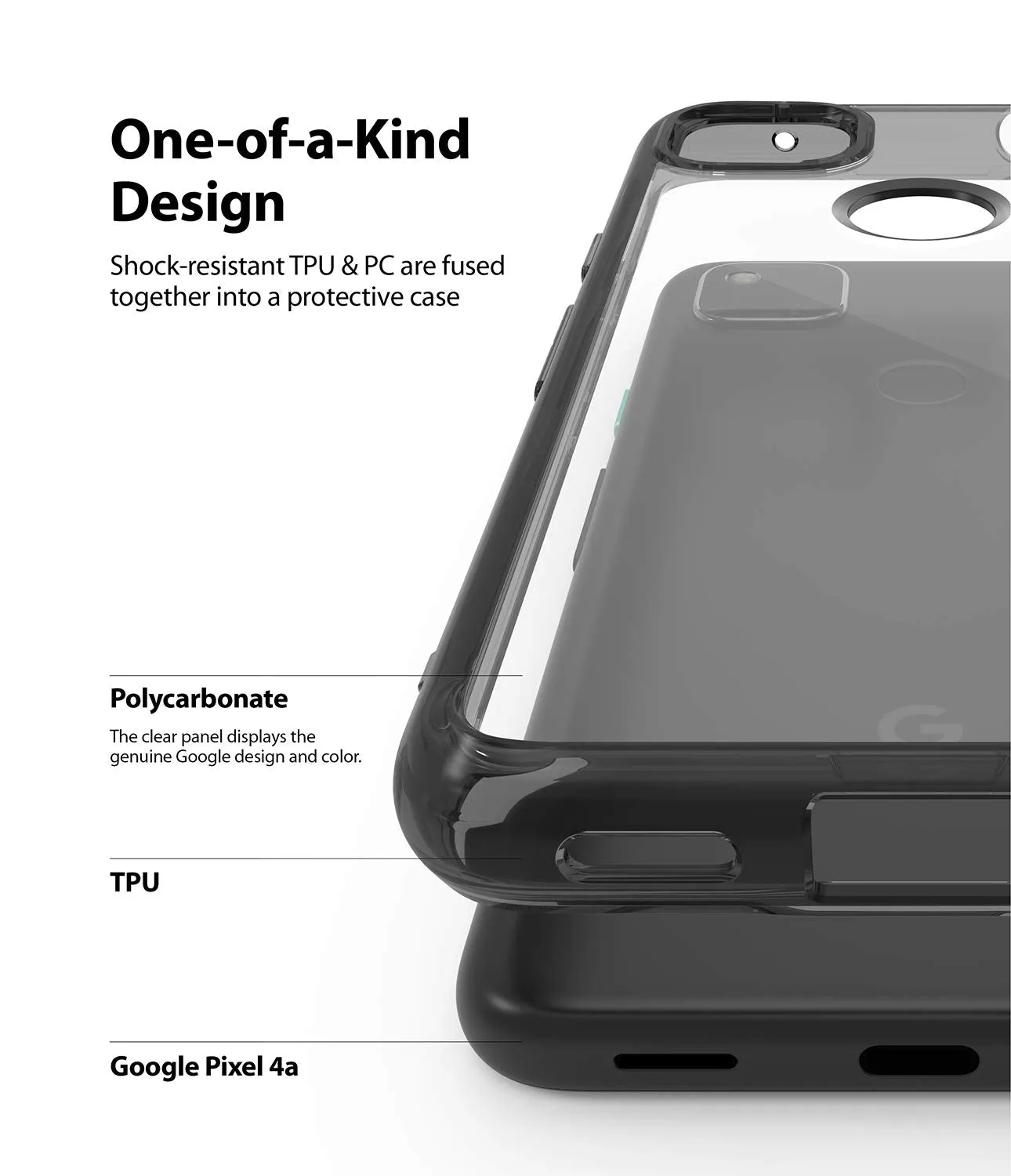 Google Pixel 4a Back Cover Case | Fusion - Smoke Black