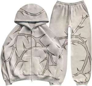 Gothic Hoodies Jacket Y2K Hip Hop Hoodie for Women Men Graphic Full Zip up Oversized Hoodies