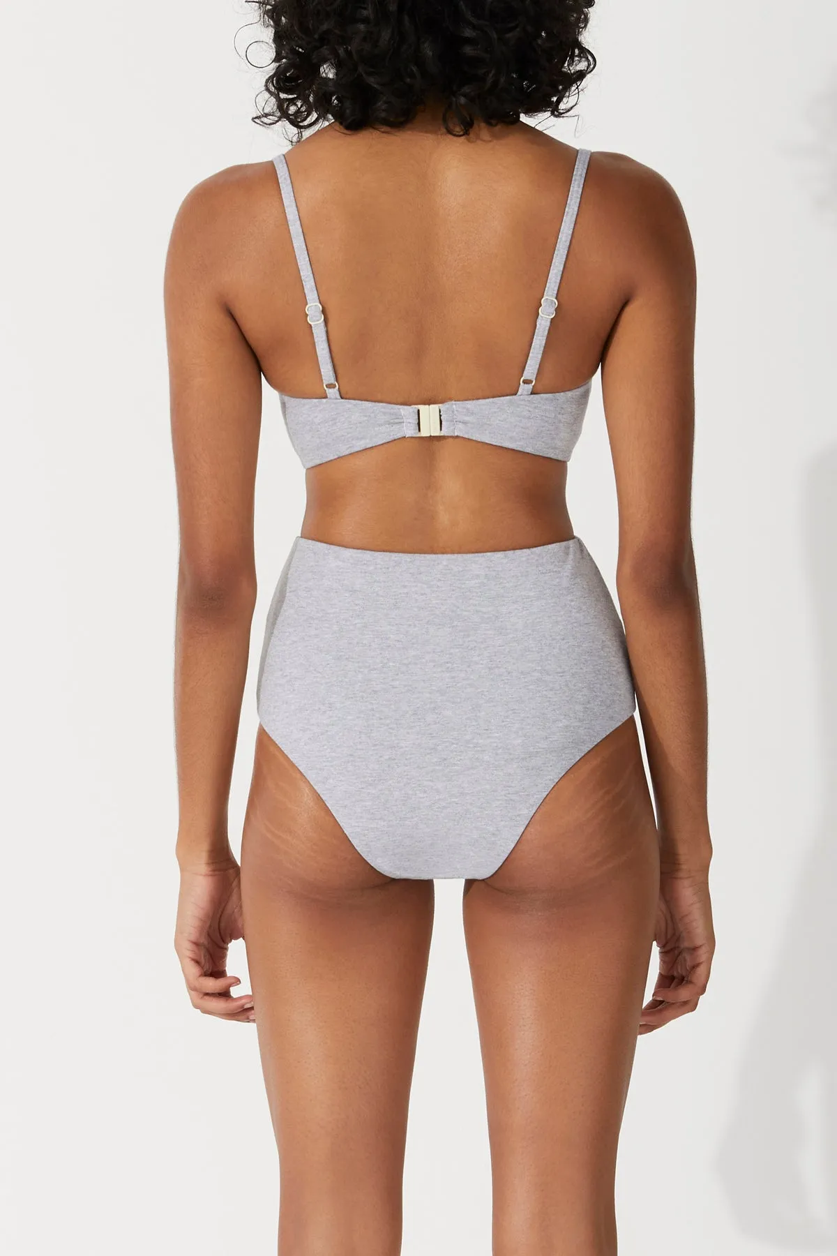 Grey Marle Waisted Full Brief