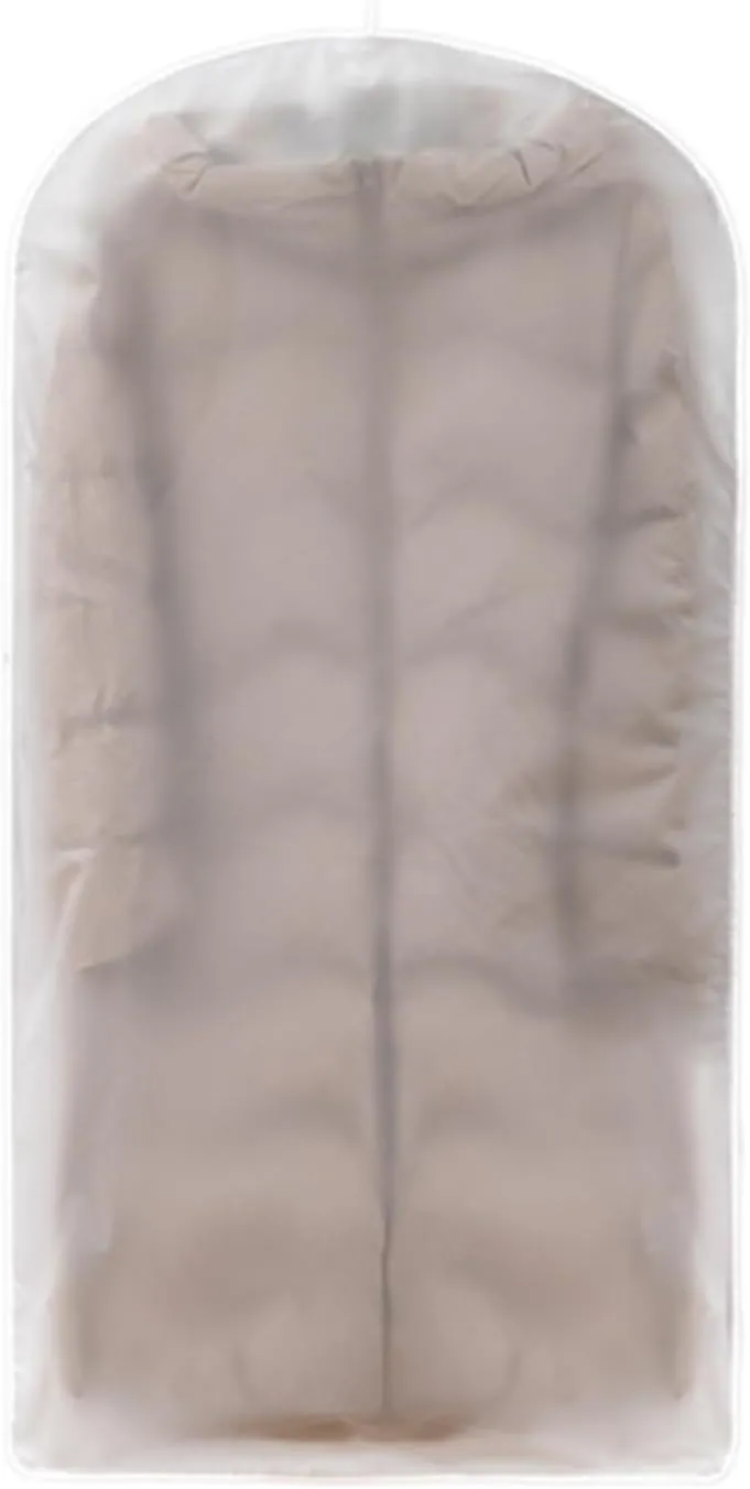 Hanging Garment Bags with Self-Compression Zipper  Large Capacity Transparent Dust Cover for Down Coats, Clothes Storage & Wardrobe Organization
