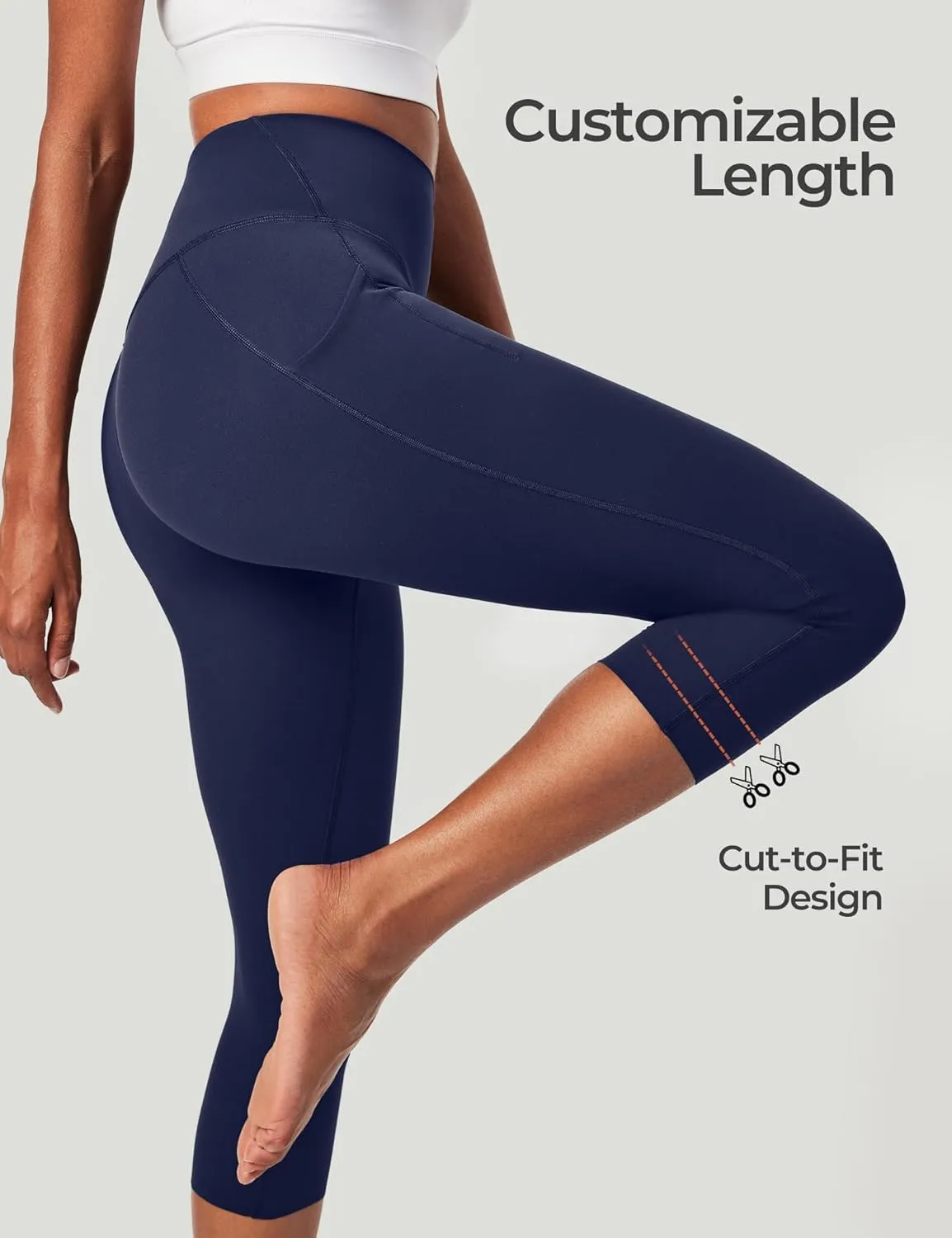 Heathyoga Buttery Soft Capri Leggings with Pockets for Women Tummy Control Capri Pants High Waisted Yoga Pants Women