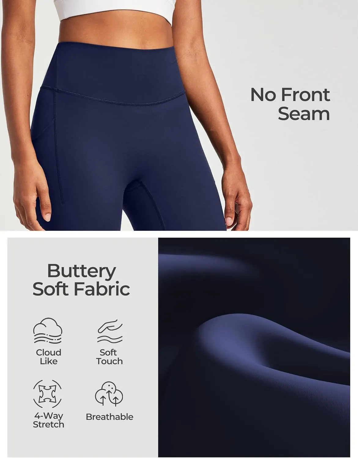 Heathyoga Buttery Soft Capri Leggings with Pockets for Women Tummy Control Capri Pants High Waisted Yoga Pants Women