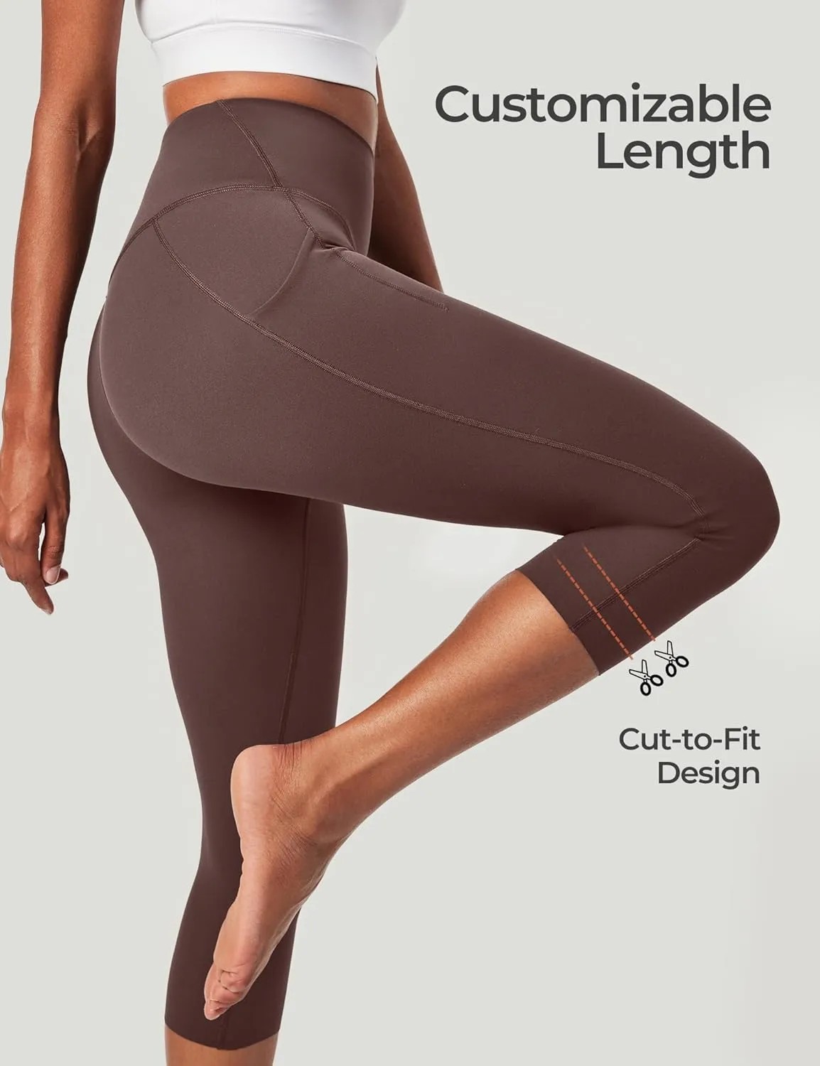 Heathyoga Buttery Soft Capri Leggings with Pockets for Women Tummy Control Capri Pants High Waisted Yoga Pants Women