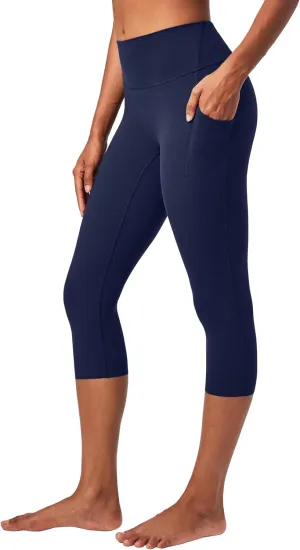 Heathyoga Buttery Soft Capri Leggings with Pockets for Women Tummy Control Capri Pants High Waisted Yoga Pants Women