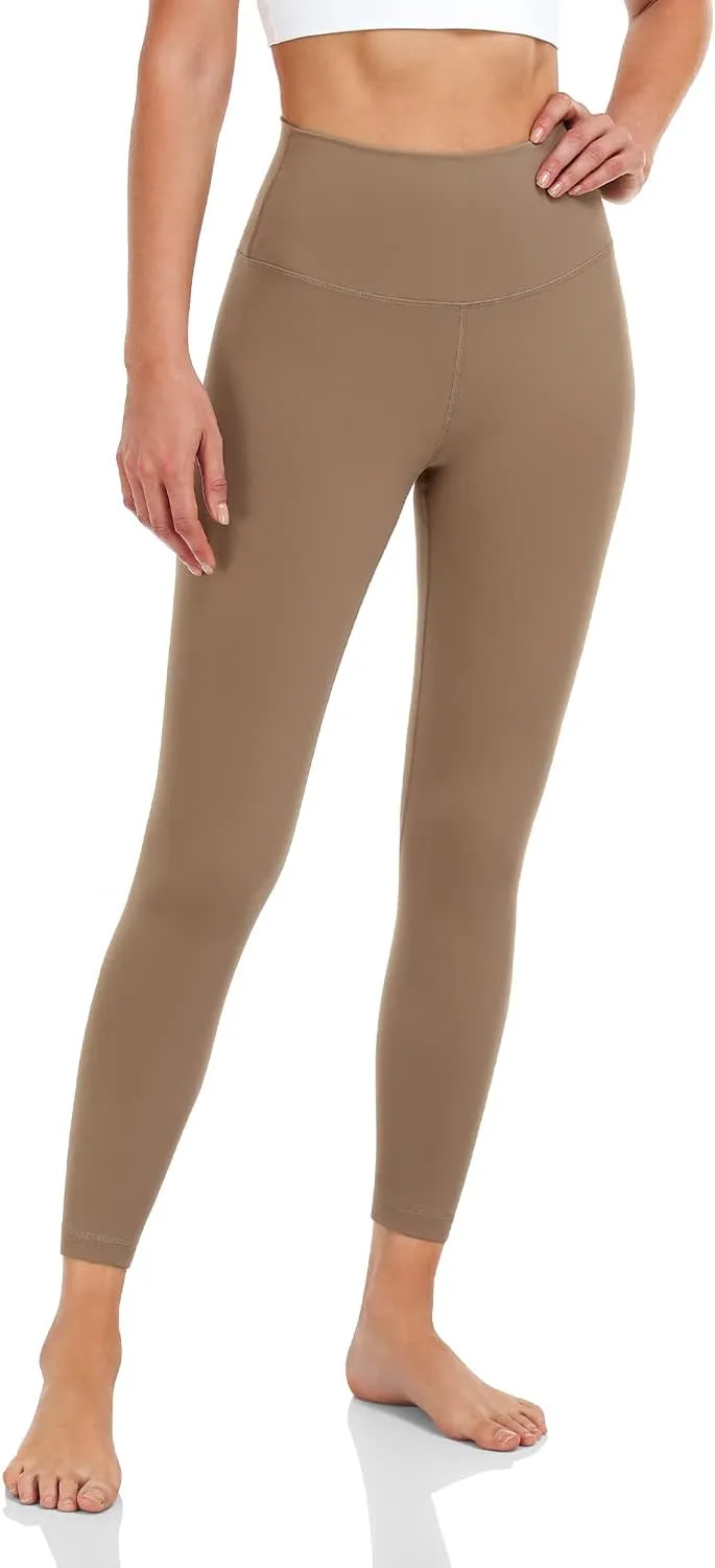 HeyNuts Essential/Pure&Plain 7/8 Leggings, High Waisted Compression Soft Pants Workout Athletic Yoga Pants 25"