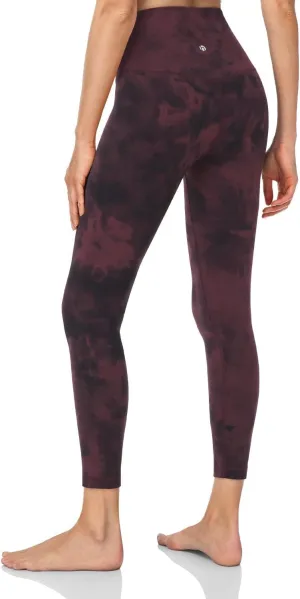 HeyNuts Essential/Pure&Plain 7/8 Leggings, High Waisted Compression Soft Pants Workout Athletic Yoga Pants 25"