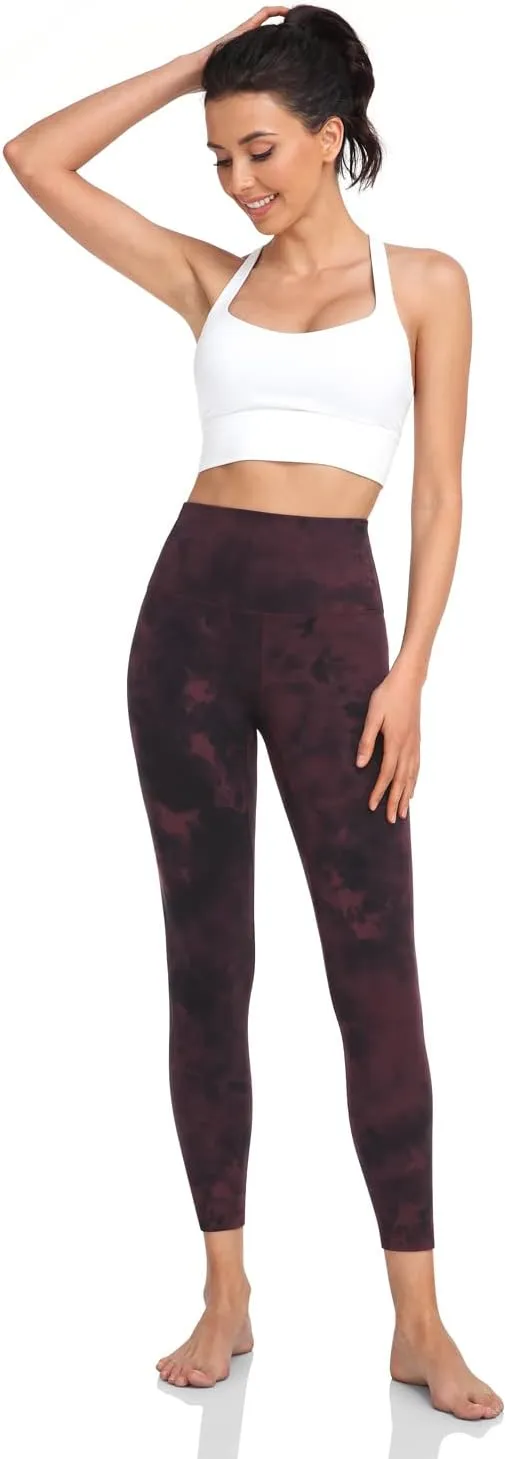 HeyNuts Essential/Pure&Plain 7/8 Leggings, High Waisted Compression Soft Pants Workout Athletic Yoga Pants 25"