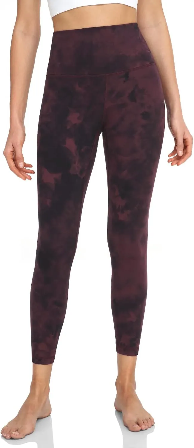 HeyNuts Essential/Pure&Plain 7/8 Leggings, High Waisted Compression Soft Pants Workout Athletic Yoga Pants 25"