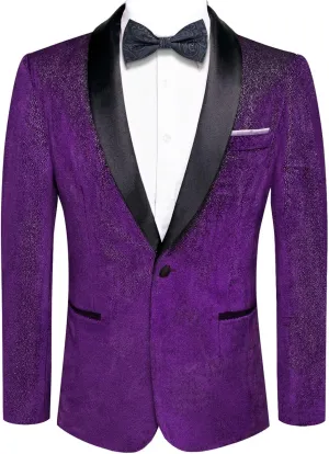 Hi-Tie Mens Suit Blazer Slim Fit Tuxedo Suits Jacket Shawl Lapel Collar Solid One Button Wedding Dinner Prom Blazer Jackets