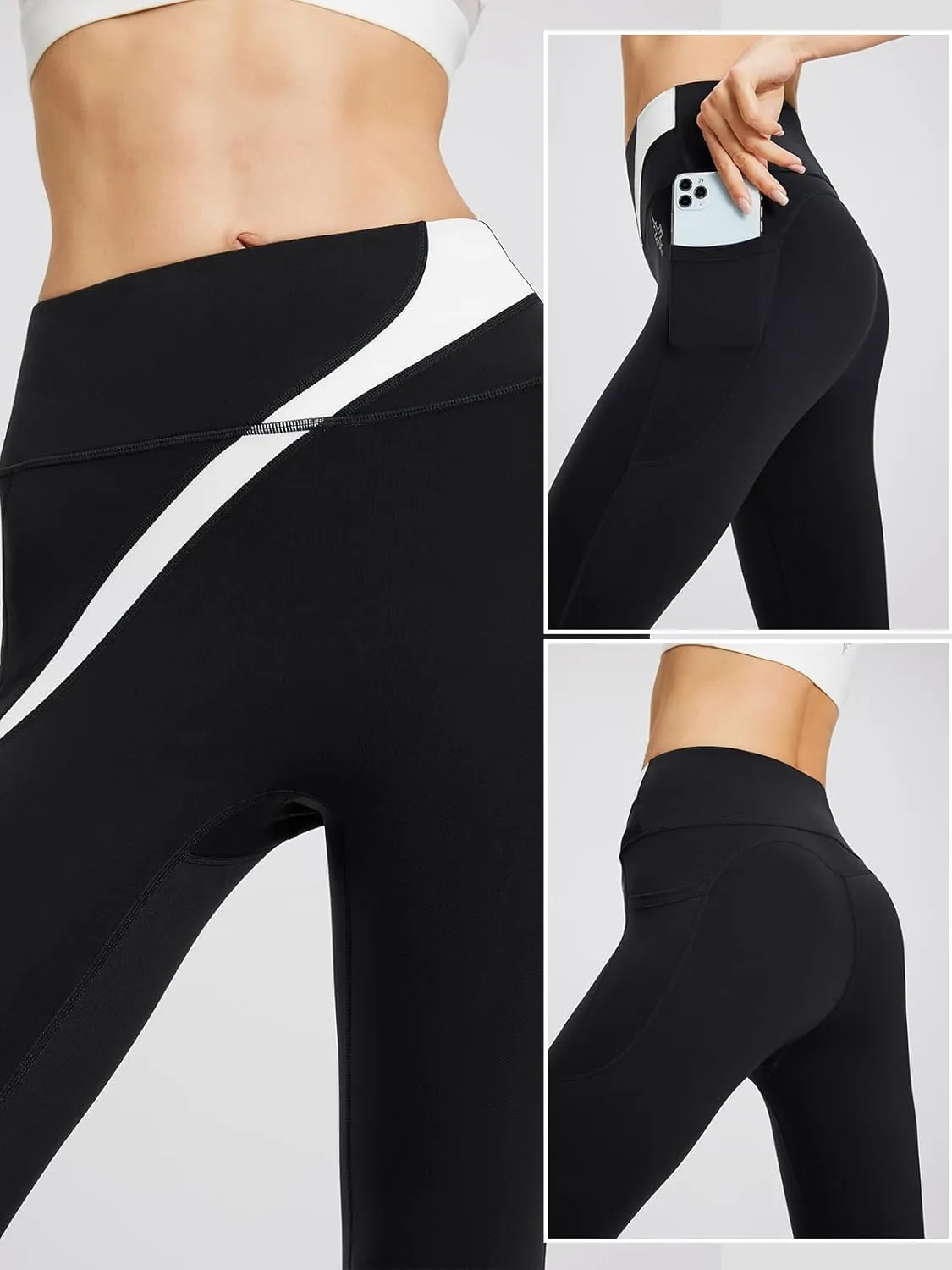 High Waist Leggings for Women Tummy Control Workout Soft Yoga Pants with Pockets