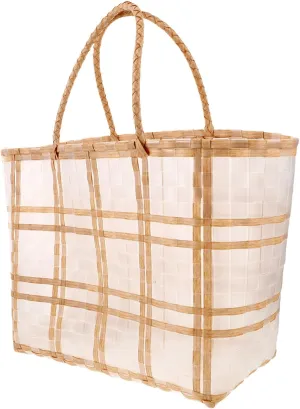 Homoyoyo Elegant Plastic Tote Bag Stylish Shoulder Bag for School Work Beach Generous Capacity