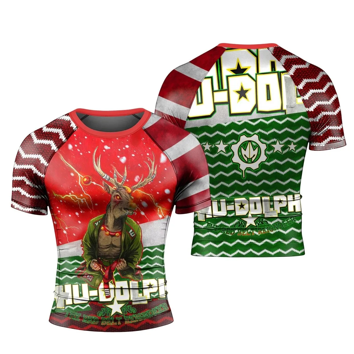 Hu-Dolph Christmas Short Sleeve Rash Guard