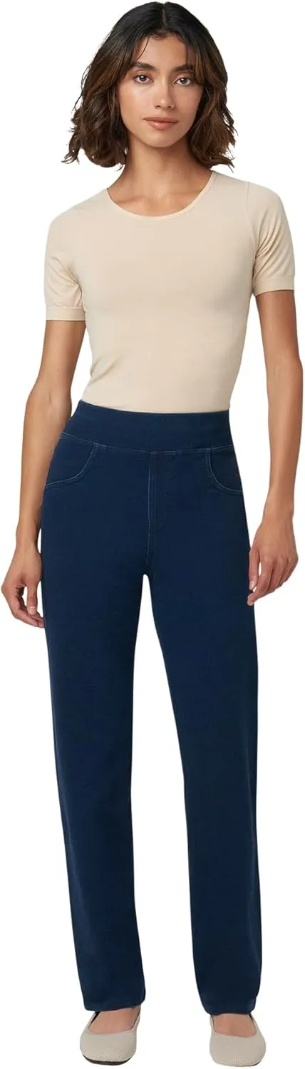 HUE Women's Super Soft Stretch High Rise Denim Leggings, No Side Seams