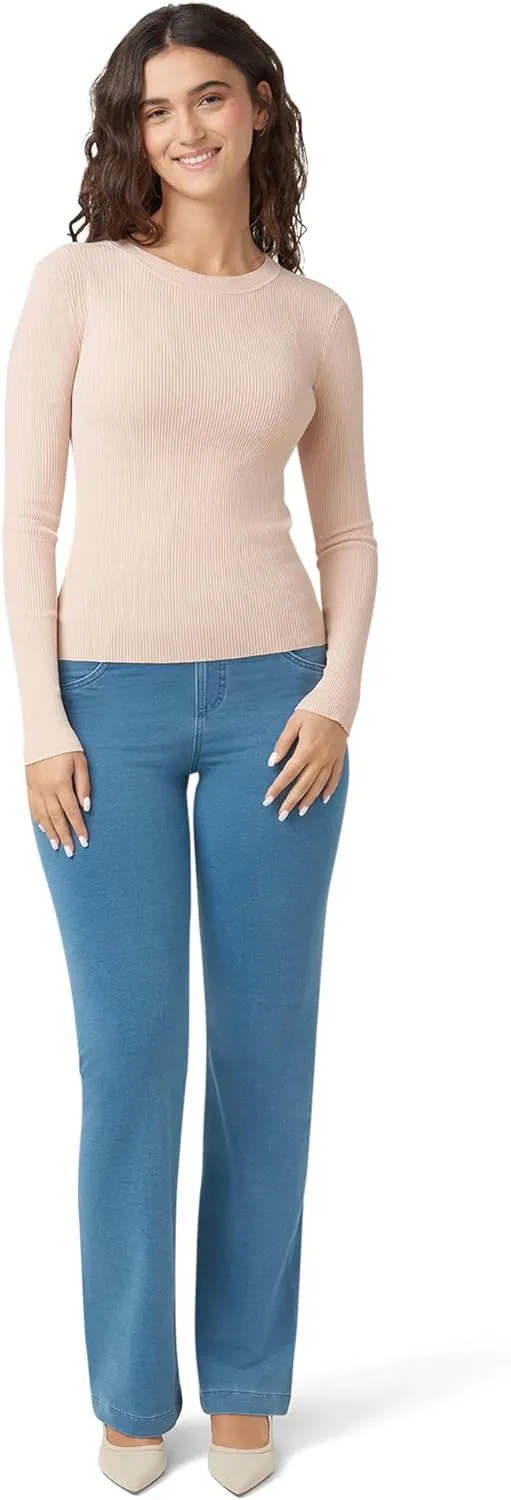 HUE Women's Super Soft Stretch High Rise Denim Leggings, No Side Seams