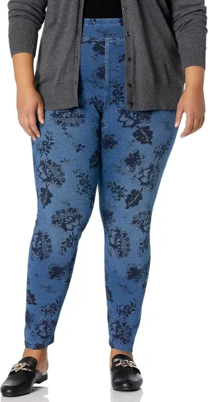 HUE Women's Super Soft Stretch High Rise Denim Leggings, No Side Seams