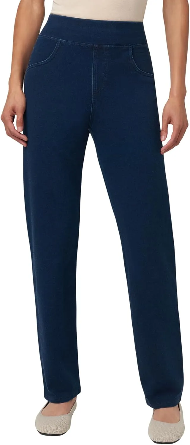 HUE Women's Super Soft Stretch High Rise Denim Leggings, No Side Seams