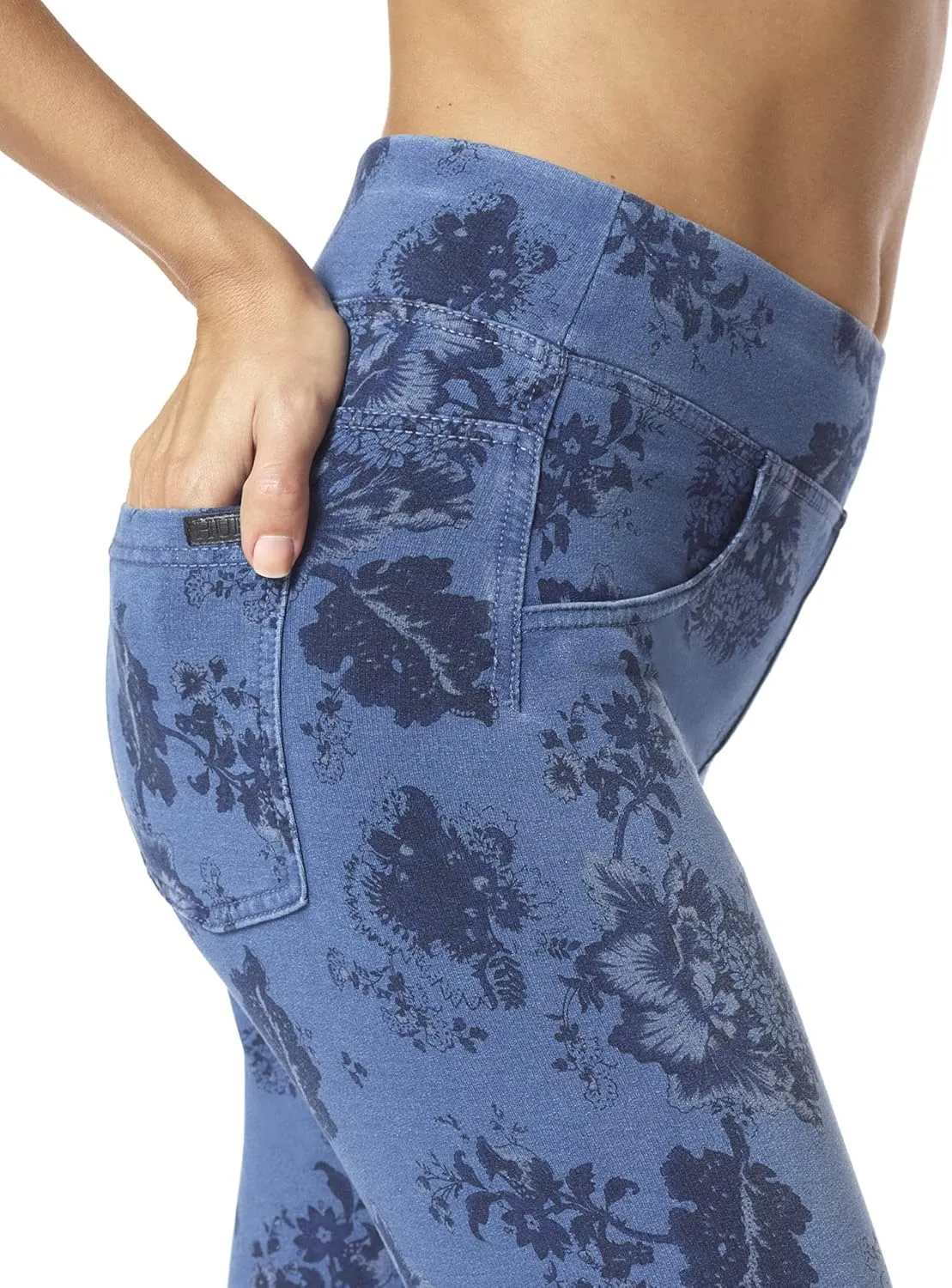 HUE Women's Super Soft Stretch High Rise Denim Leggings, No Side Seams