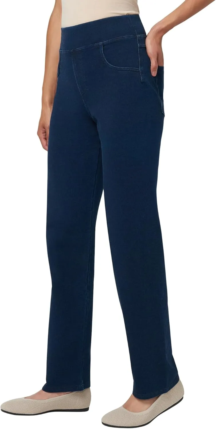 HUE Women's Super Soft Stretch High Rise Denim Leggings, No Side Seams