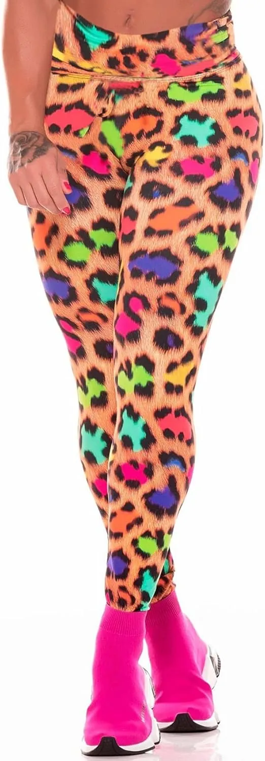 Hupplle Women's High Waisted Leopard Printed Leggings Tummy Control Tights Buttery Soft Workout Yoga Pants