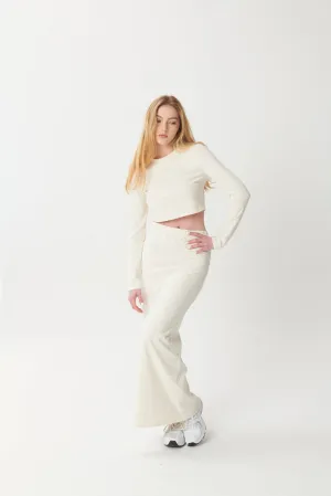 Hygge Soft Cotton Long Sleeve Top - Blanc
