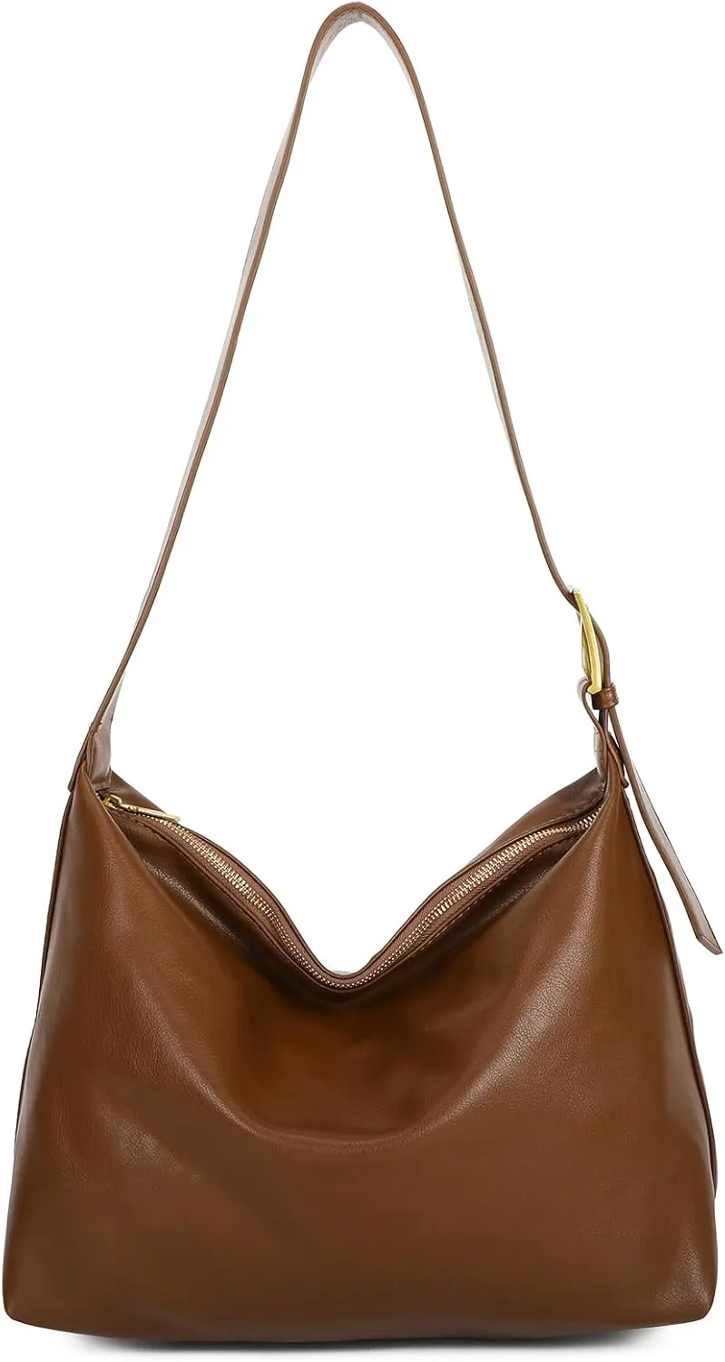 I IHAYNER Hobo Crossbody Bag for Women Stylish Soft Leather Shoulder Purse Casual Handbag Tote