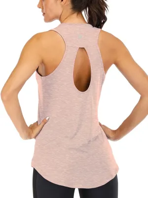 ICTIVE Yoga Tops for Women Loose Fit Workout Tank Tops for Women Backless Sleeveless Keyhole Open Back Muscle Tank