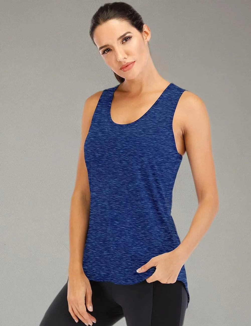 ICTIVE Yoga Tops for Women Loose Fit Workout Tank Tops for Women Backless Sleeveless Keyhole Open Back Muscle Tank
