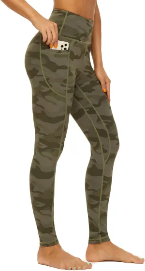 iniber High Waisted Yoga Pants with Pockets for Women 4-Way Stretch Soft Running Workout Leggings Athletic Yoga Pants