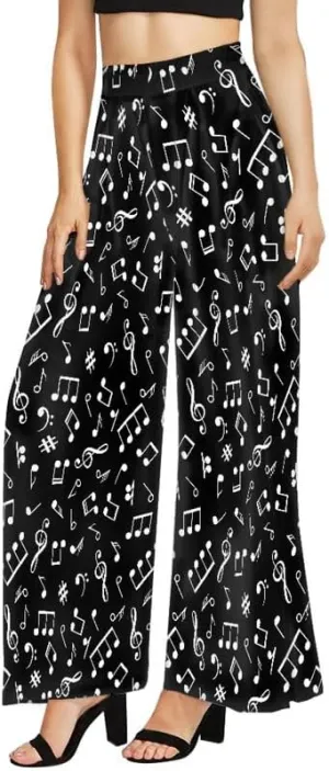 Irisjudy Women Casual High Waisted Palazzo Pants Van Gogh Art, Boho Peacock Comfy Wide Leg Pants Soft Pjs for Women Oversized