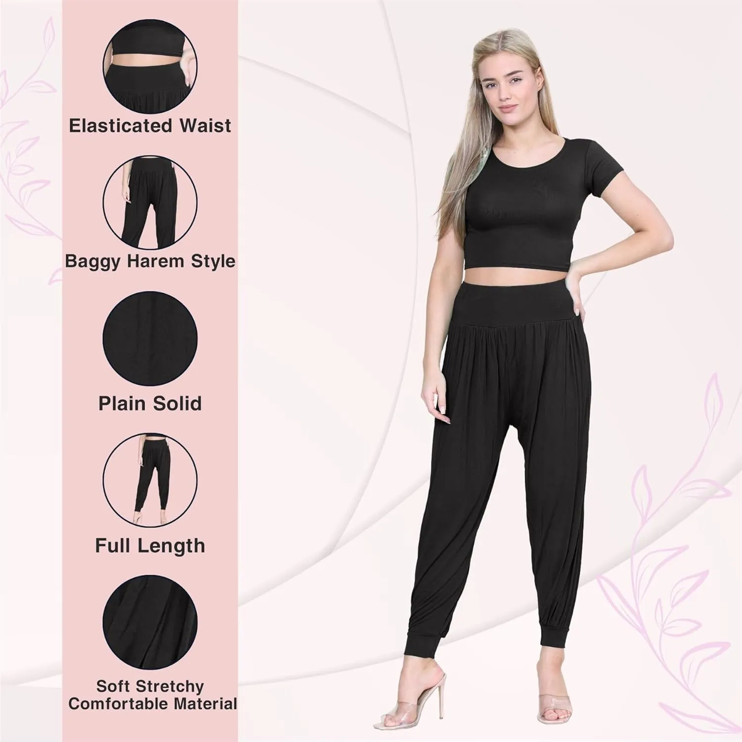 Janisramone Women Alibaba Hareem Trouser | Stylish & Trendy Harem Pants for Women, Lightweight Summer Pants for Women