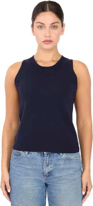 JENNIE LIU 100% Cashmere Tank Tops for Women | Sleeveless Crewneck Sweater Vest