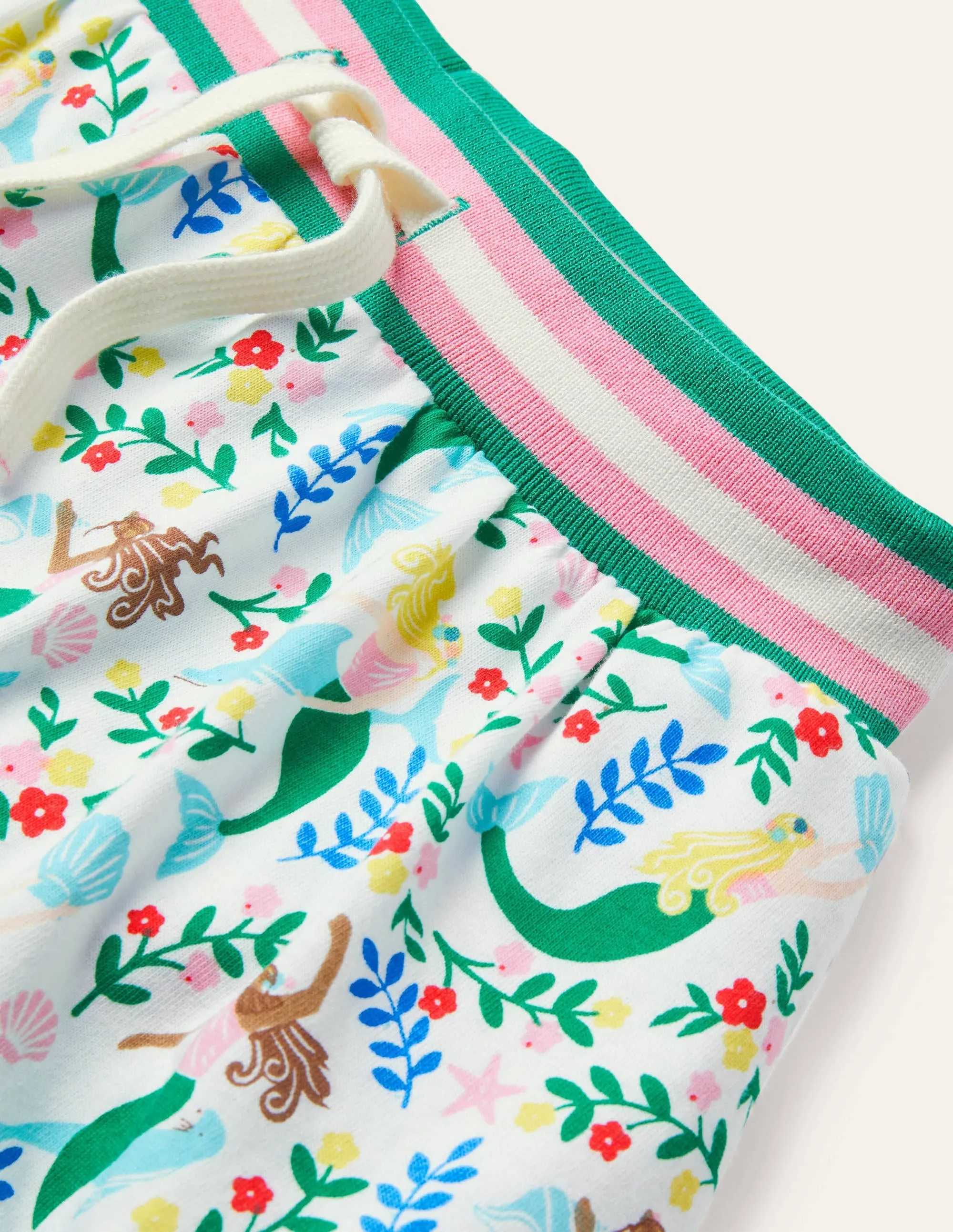 Jersey Skort-Ivory Mermaid Garden
