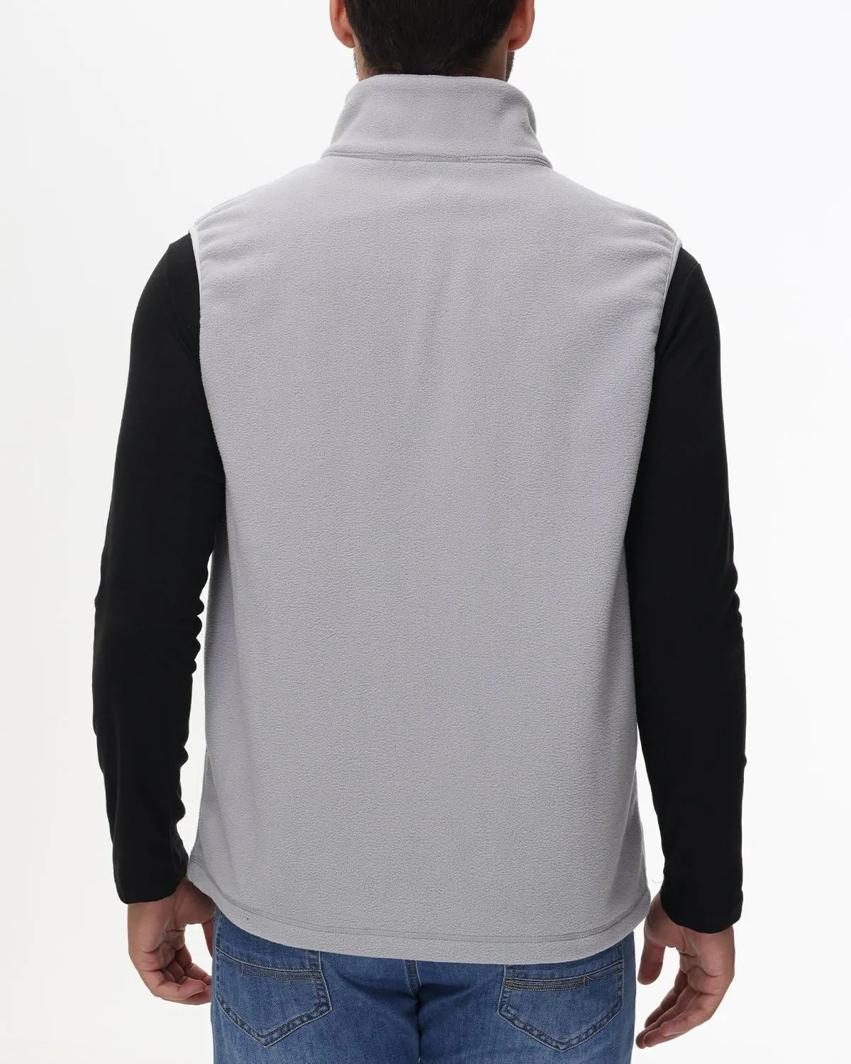 JIHUILAI Mens Fleece Vest Lightweight Sleeveless Polar Fleece Zip Up Outerwear Vests winter Warm Jacket With Zipper Pockets