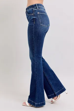 Judy Blue High-Waisted Trouser Flare Jeans  Tailored, Stretchy, and Timelessly Stylish Denim - 82637