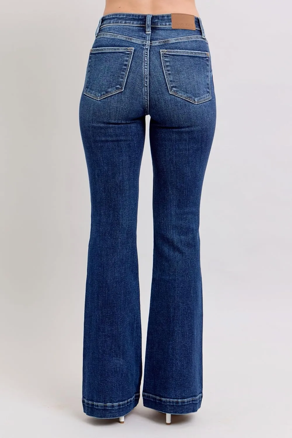 Judy Blue High-Waisted Trouser Flare Jeans  Tailored, Stretchy, and Timelessly Stylish Denim - 82637