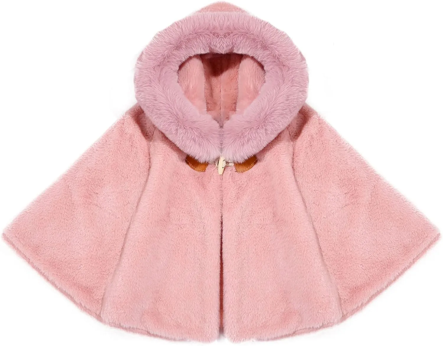Kaerm Toddler Baby Girls Cute Carseat Poncho Faux Fur Hooded Cape Cloak Fleece Jacket Coat Winter Outerwear