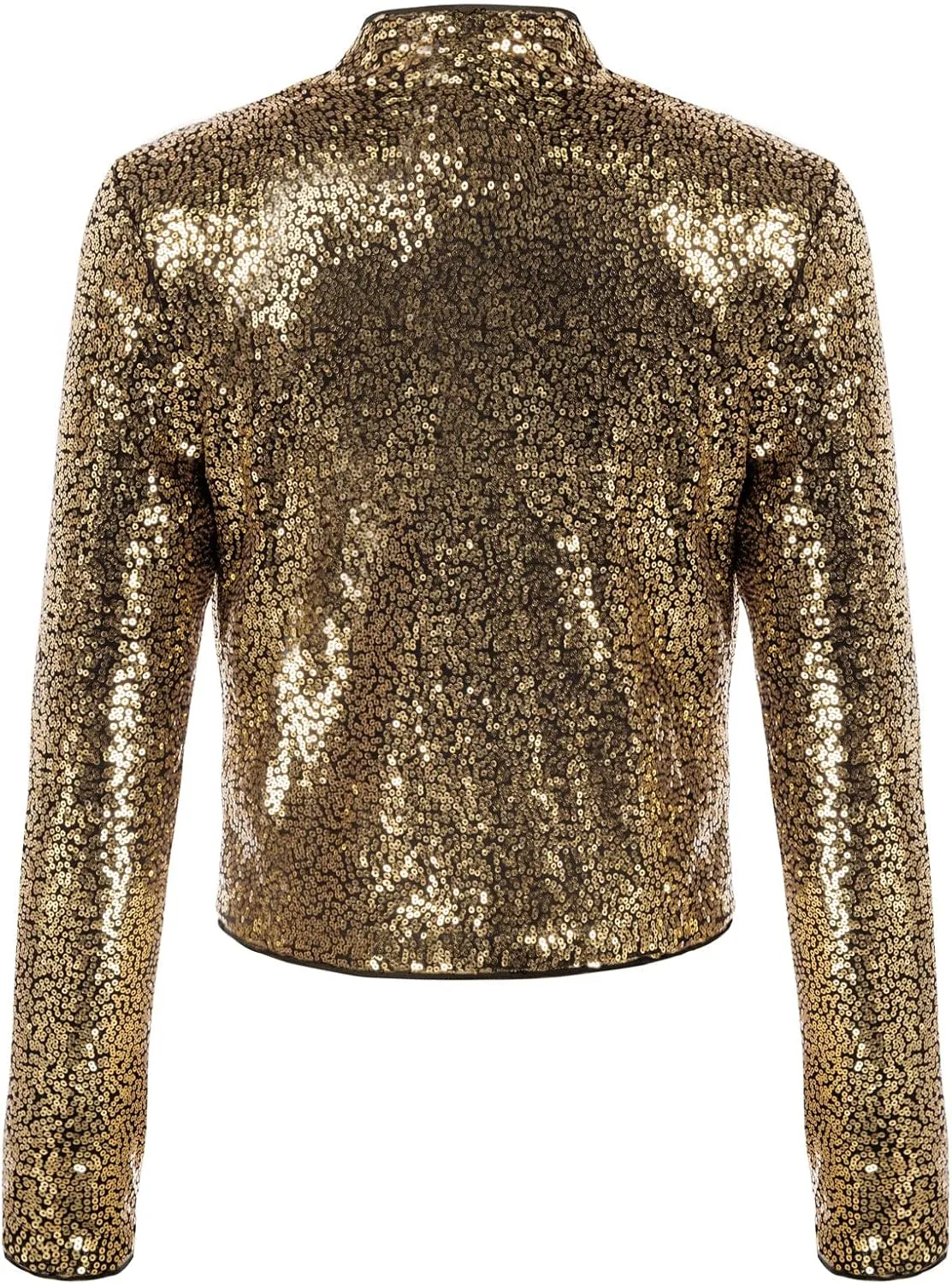 KANCY KOLE Women's Sequin Shrug Long Sleeve Open Front Cropped Bolero Jackets S-XXL