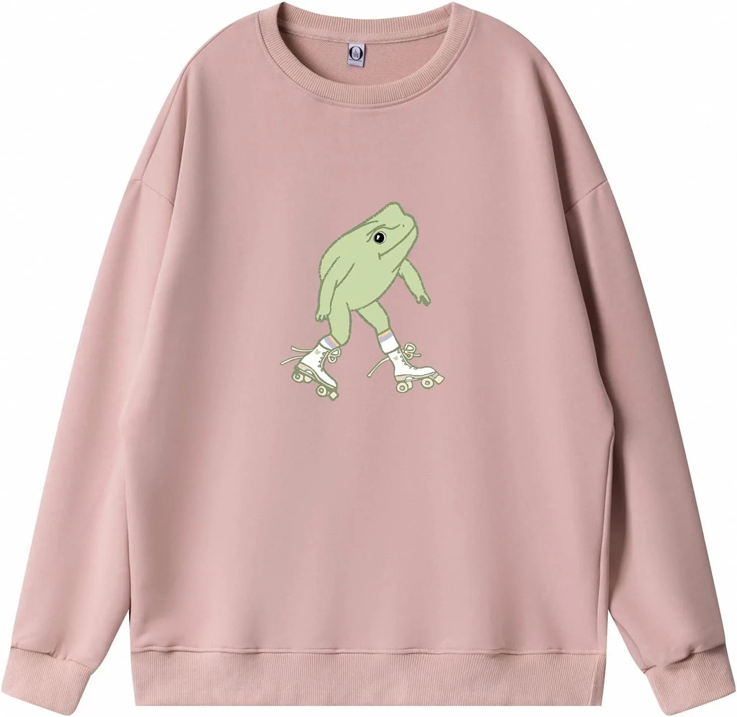 KEEVICI Cute Frog Sweatshirt for Teen Girls Kawaii Hoodie Oversized Aesthetic Animal Print Sweaters Baggy Crewneck Pullover