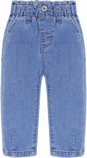 KIDSCOOL SPACE Baby Girl Boy Jeans,Soft Ripped Denim Elastic Band Inside Pants